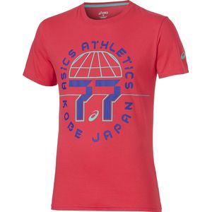 Asics -  TRAINING GRAPHIC SS TOP - Heren - S - Rood