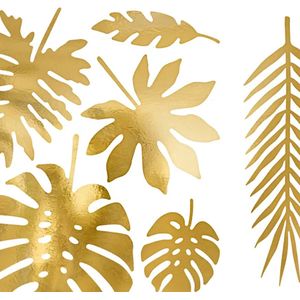 Partydeco - Aloha bladeren goud set 21 stuks