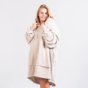 Warmpies Beige - handgemaakt in NL - Superzachte en oversized fleece hoodie