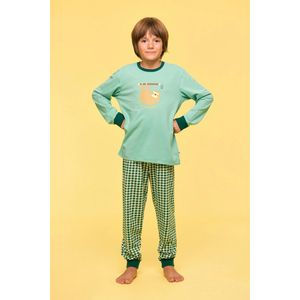 Woody pyjama jongens/heren - muntgroen - luiaard - 251-10-PSU-S/730 - maat 98