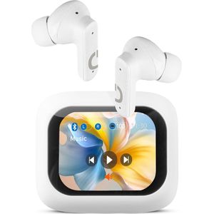 Draadloze Oortjes Bluetooth Oordopjes draadloos - noise cancelling oordopjes Hoofdtelefoon - Powerbank Case met Touchscreen - Active Noise Cancelling (ANC) - Wit