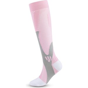Compressiekousen heren L/XL 41-46 - Roze - Heerlijke kousen voor paardrijden - hardlopen - fietsen etc. warme voeten en goede doorbloeding