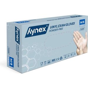 Hynex Vinyl Handschoenen maat M Poedervrij transparant/ wit 4,5gr MD - 100/box