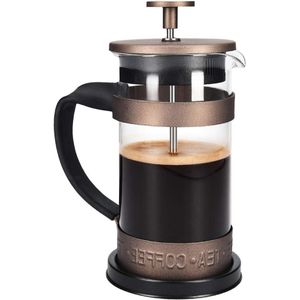 French-press koffiezetapparaat van Navaris - Cafetiere 035 l - Borosilicaatglas en roestvrij staal - Voor koffie en thee - 85 x 165 cm - Bruin