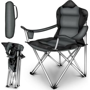 Opvouwbare Campingstoel tot 150 kg | Klapstoel met Armleuningen en Drankenhouder