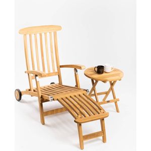 Deckchair met wielen met Rondo tafeltje