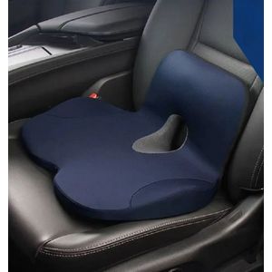 Orthopedisch Zitkussen en Rugsteun 47x34x27 cm – Traagschuim Ergonomisch Kussen tegen Rugpijn, Stuitpijn & Heupklachten – Zitkussen Bureaustoel & Rugsteun Auto