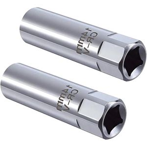 Set van 2 dunne wand bougiesleutels van 14 mm voor het eenvoudig en veilig verwijderen van auto-ontstekingsbougies, gemaakt van duurzaam materiaal voor universeel gebruik
