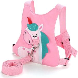 Roze verstelbaar babyhoofdstel met veiligheidsgordel - geschikt voor kinderen om te wandelen en te reizen