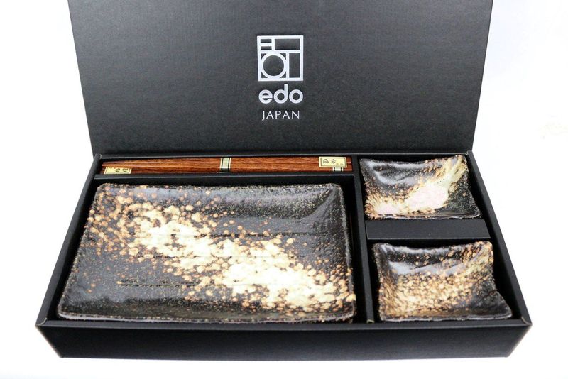 Edo Japan - Yogan - Japans Sushi Servies Set - 6-Delig - 2 Persoons - sterke kwaliteit - gemaakt in Japan
