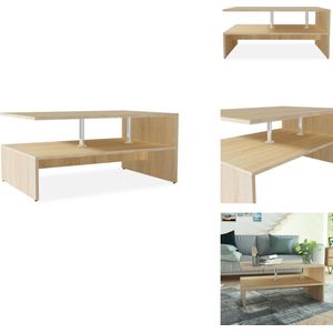 vidaXL Salontafel - Salontafels - Koffietafel - Koffietafels - Salontafel 90x59x42 cm bewerkt hout eikenkleurig