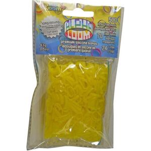 Rainbow Loom Alpha bandjes Yellow (500 geel + 70 transparant) & 24 C-Clips)