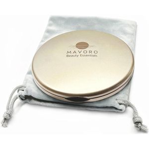 Compacte 10x Vergrotende Spiegel voor Reis en Thuis - Dubbelzijdige, Vervormingsvrije Handspiegel met Pluche Zakje