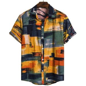 Overhemd Korte Mouw - Hawaii Blouse - Retro Blouse - Kleur 4 - Maat S