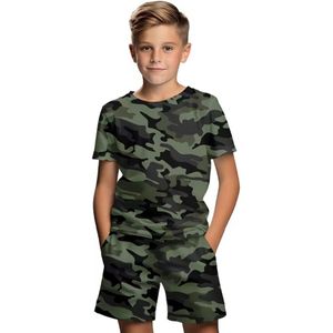 Jongens Zomerset Camouflage - Korte Broek en Shirt - Kleding - Leger - Kinder Kledingset