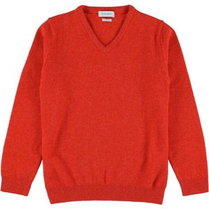 Osborne Knitwear Trui met V hals - Dames - Lamswol - Inferno - XL