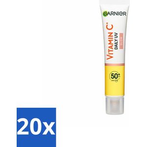 20 x Garnier - SkinActive - UV Fluid - Vitamine C - Anti-Pigmentvlekken - SPF 50+ - 40 ml - Vitamine C - UV Bescherming - Anti-pigmentvlekken - SPF 50+ - Huidverzorging