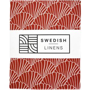 Swedish Linens - Kussensloop Seashells (60x70cm) - Kussensloop - Burgundy