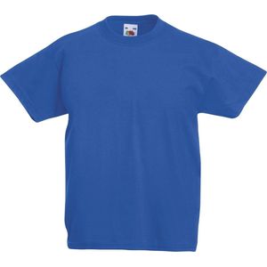 Fruit of the Loom T-shirt Kinderen maat 128 (7-8) 100% Katoen 5 stuks (Royal)