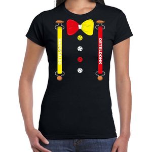 Carnaval t-shirt Oeteldonk / Den Bosch bretels en strik voor dames - zwart - s-Hertogenbosch - Carnavalsshirt / verkleedkleding XXL
