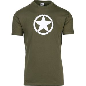 Fostex Garments - T-shirt with white star (kleur: Groen / maat: XXL)