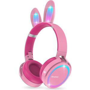 Draadloze koptelefoon Konijn- voor Meisjes en Volwassenen - Bluetooth - Roze