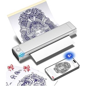 DD® Tattoo Stencil Printer - Thermische Printer - Tattoo Printer - 35x7x4cm - Zilver