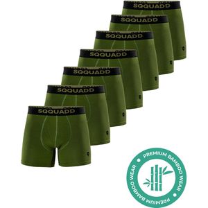 SQQUADD® Bamboe Ondergoed Heren - 7-pack Boxershorts - Maat S - Comfort en Kwaliteit - Voor Mannen - Bamboo - Groen
