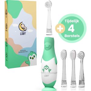 Loby® Premium Sonische Elektrische tandenborstel voor Baby en Peuter - Met Timer - 0 t/m 4 Jaar