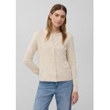 s.Oliver - Gebreid Vest - Beige - Normale Pasvorm - Lange Mouw