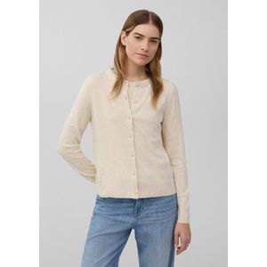 s.Oliver - Gebreid Vest - Beige - Normale Pasvorm - Lange Mouw