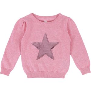 Paillettentrui voor meisjes, ster, roze trui