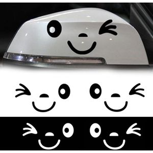 Pack of 4 Smile Face Design Car Stickers Side Mirror Decorative Stickers.