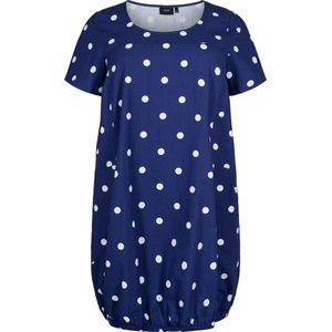 ZIZZI JEASY, S/S, AOP DRESS Dames Jurk - Dark Blue - Maat S (42-44)