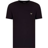 Emporio Armani - Lingerie T-Shirt - Zwart - Korte Mouwen - Geborduurd Logo