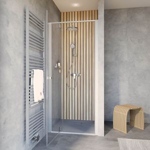 Schulte douchedeur - draaideur nis - 90x200 - 6mm - helder - alu - antikalk