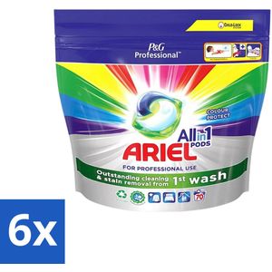 Ariel - Color - All-In-1 Wasmiddel Pods - Beschermt Kleuren - 70 Wasbeurten - Voordeelverpakking - 6 stuks