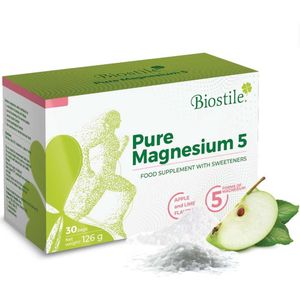 Biostile – Pure Magnesium 5 – Magnesium - Ondersteunt Energie, Spierfunctie en Botgezondheid – 30 Zakjes - 126 g