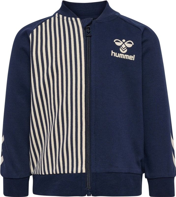 Hummel Cardigan - hmlGestreept jack met rits - Black Iris - Hummel - 4 jaar (104) - Cardigan
