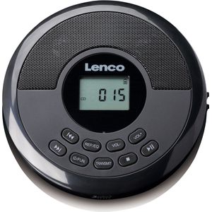 Lenco CD-340BK Discman - Draagbare CD en MP3-speler met Bluetooth (In/Out) en ingebouwde Speakers - Anti Shock - Zwart