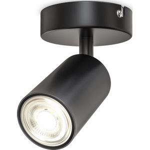 B.K.Licht - Opbouwspot - plafondspot met 1 lichtpunt - zwarte spot - GU10 fitting - draaibar - kantelbaar - wandspots - excl. GU10
