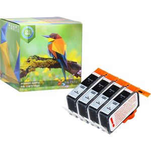 Ink Hero - 4 Zwarten - Inktcartridge / Alternatief voor de HP 364 364XL CN684EE CB316EE Photosmart 5510 5512 5514 5515 5520 5522 5524 5525 6510 6520 7510 7520 B110A B210 B109A C310 C5380 D5460 C6380 Officejet 4610 4620 4622 Deskjet 3520 3070A