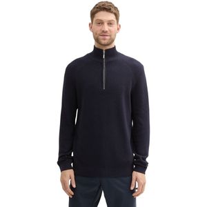 Tom Tailor Heren trui STRUCTURED KNIT TROYER regular fit Blauw S Volwassenen