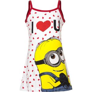 Minions Jurk - Rood - Spaghettibandjes - Maat 128 (8 jaar - 128 cm)