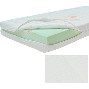 Slaaploods.nl Matrashoes Met Rits - Comfort - Anti Allergie - 90x220 cm - Hoogte 17 cm