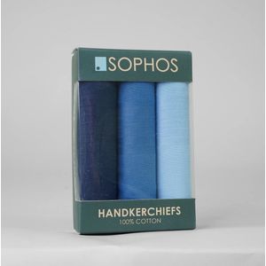 Heren zakdoeken, 1 x Navy, 1 x Blue, 1x Light Blue effen
