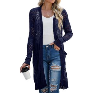 Zomer Strand Cover Up - Casual Badmode Kimono - Marineblauw