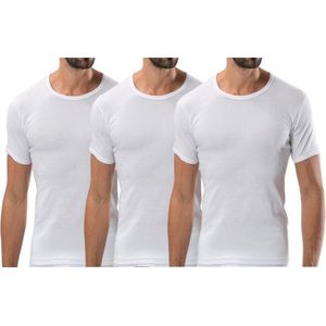 3 stuks Basic T-shirt - O-neck - 100% katoen - Wit - Maat XL