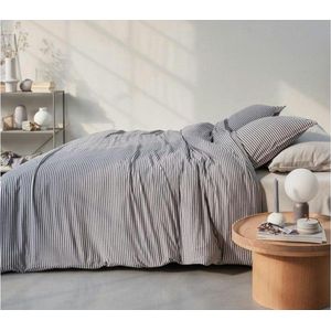 vtwonen Comfy Stripe dekbedovertrek - Lits-Jumeaux - 240x200/220 - Grijs