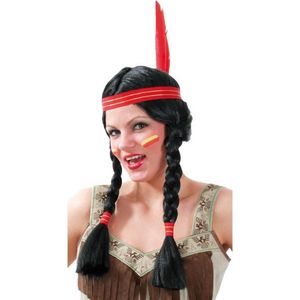 Indianen damespruik zwarte vlechten met hoofdband (cadeaus & gadgets) | €  23 bij Fun-en-feest.nl | beslist.nl